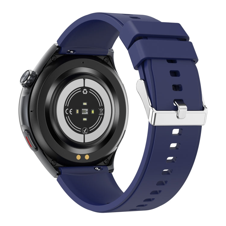 T82 1.43 inch Round Screen BT Call Smart Watch, Heart Rate / Blood Pressure / Blood Oxygen / Sleep / Blood Sugar / HRV / Metope / SOS, Strap:Silicone Blue by buy2fix