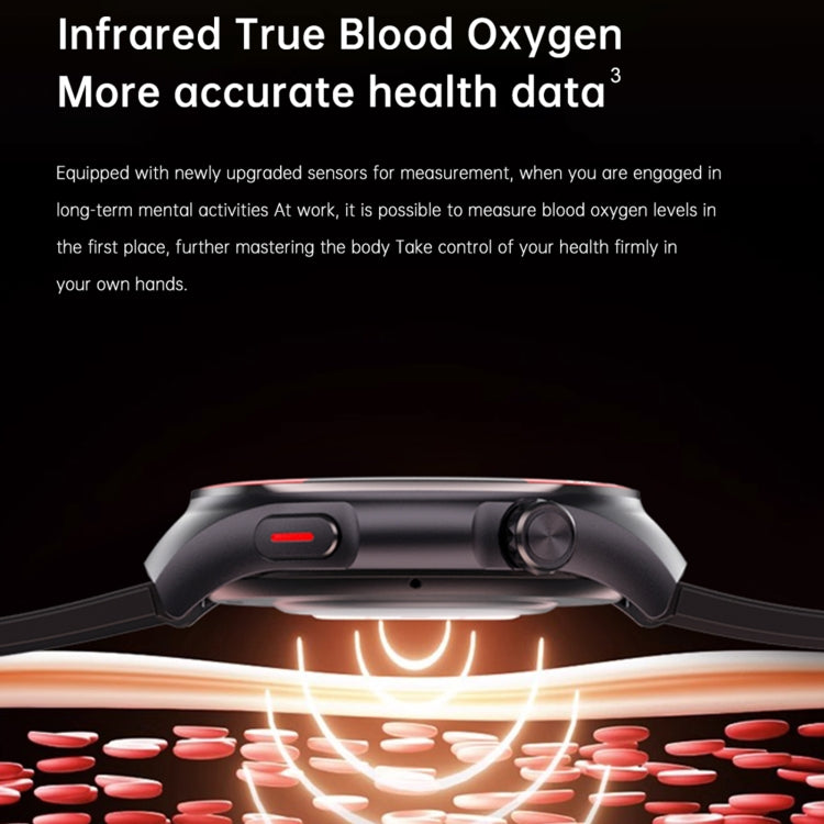 T82 1.43 inch Round Screen BT Call Smart Watch, Heart Rate / Blood Pressure / Blood Oxygen / Sleep / Blood Sugar / HRV / Metope / SOS, Strap:Leather Brown by buy2fix