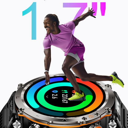 HT30 1.7 inch IP68 Waterproof Steel Band Smart Watch, Support Flashlight / Banknote Detector Light / Compass(Black) by buy2fix