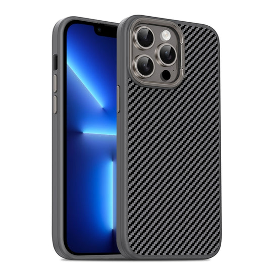 For iPhone 13 Pro Max Carbon Fiber Textured Oil Spray MagSafe Magnetic Phone Case(Grey) - iPhone 13 Pro Max Cases by buy2fix | Online Shopping UK | buy2fix