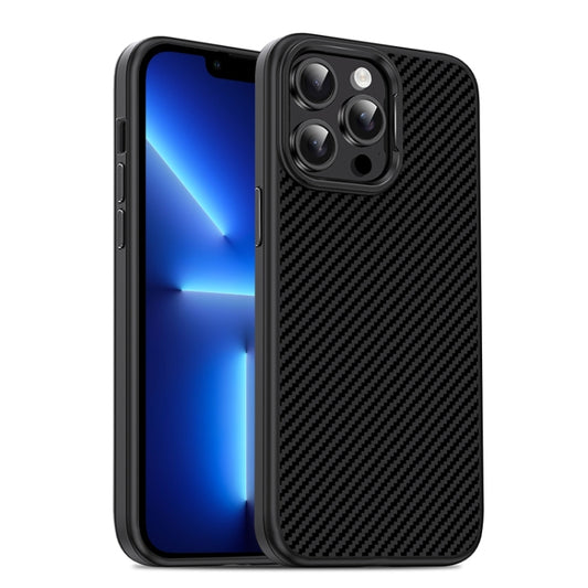 For iPhone 13 Pro Carbon Fiber Textured Oil Spray MagSafe Magnetic Phone Case(Black) - iPhone 13 Pro Cases by buy2fix | Online Shopping UK | buy2fix