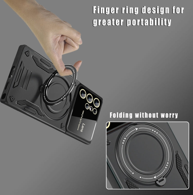 For Samsung Galaxy S25 Ultra 5G Large Window MagSafe Holder Phone Case(Rose Gold) by buy2fix