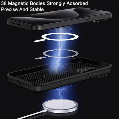 For iPhone 16 Pro Carbon Fiber Textured Oil Spray MagSafe Magnetic Phone Case(Black) - iPhone 16 Pro Cases by buy2fix | Online Shopping UK | buy2fix