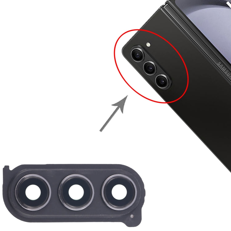 For Samsung Galaxy Z Fold5 SM-F946B 10pcs Rear Camera Lens Cover(Black) - Camera Series by buy2fix | Online Shopping UK | buy2fix