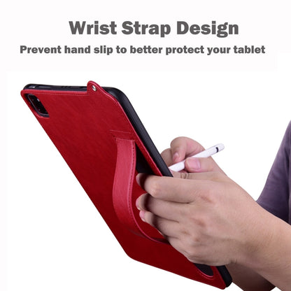 For Samsung Galaxy Tab S10 Ultra/ S11 Ultra TPU Leather Back Tablet Case with Wristband(Red) by buy2fix