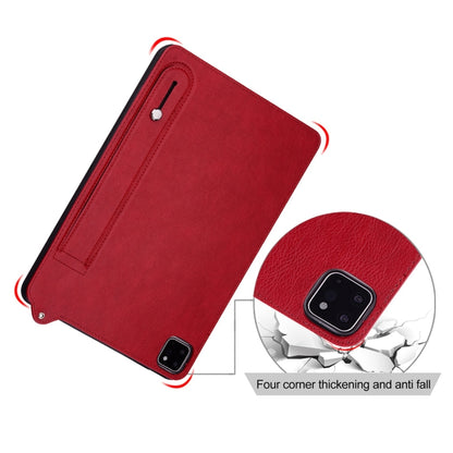 For Samsung Galaxy Tab S10 Ultra/ S11 Ultra TPU Leather Back Tablet Case with Wristband(Red) by buy2fix