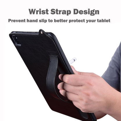 For Samsung Galaxy Tab S10 Ultra/ S11 Ultra TPU Leather Back Tablet Case with Wristband(Black) by buy2fix