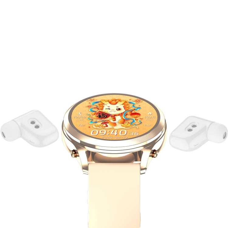 X17 mini 1.27 inch IP67 Waterproof 2 in 1 Bluetooth Earphone Smart Watch(Gold) by buy2fix