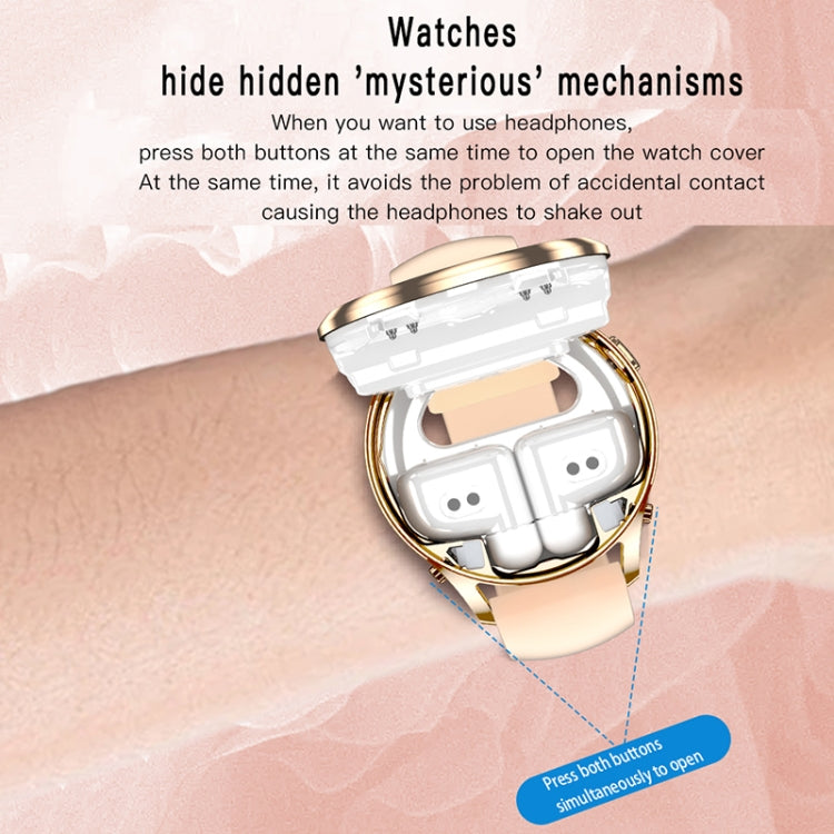 X17 mini 1.27 inch IP67 Waterproof 2 in 1 Bluetooth Earphone Smart Watch(Gold) by buy2fix