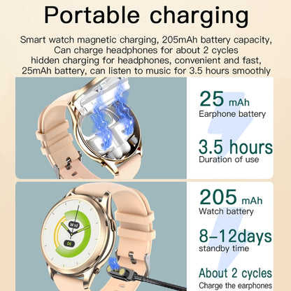 X17 mini 1.27 inch IP67 Waterproof 2 in 1 Bluetooth Earphone Smart Watch(Gold) by buy2fix