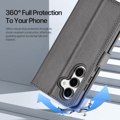 For Samsung Galaxy S25 5G DUX DUCIS Lawa Series 2 in 1 Wallet Zipper Detachable MagSafe Phone Case with Lanyard(Grey) by DUX DUCIS