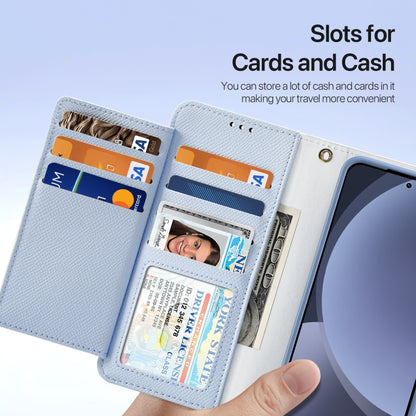 For Samsung Galaxy S25+ 5G DUX DUCIS Lawa Series 2 in 1 Wallet Zipper Detachable MagSafe Phone Case with Lanyard(Light Blue) by DUX DUCIS