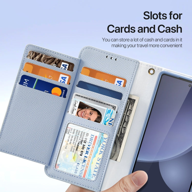 For Samsung Galaxy S25 Ultra 5G DUX DUCIS Lawa Series 2 in 1 Wallet Zipper Detachable MagSafe Phone Case with Lanyard(Light Blue) by DUX DUCIS