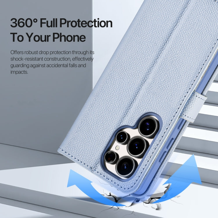 For Samsung Galaxy S25 Ultra 5G DUX DUCIS Lawa Series 2 in 1 Wallet Zipper Detachable MagSafe Phone Case with Lanyard(Light Blue) by DUX DUCIS