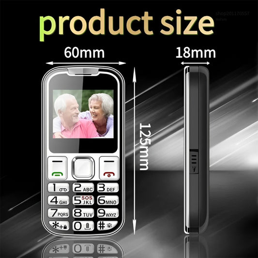 W26 Elder Keypad Phone, 2.2 inch, 6800mAh, 21 Keys, SOS, FM, Dual SIM, GSM, Plug:EU Plug(Black) - Others by buy2fix | Online Shopping UK | buy2fix