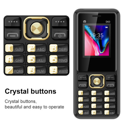 D63 Elder Keypad Phone, 1.77 inch, 3600mAh, SOS, FM, Dual SIM, GSM, Plug:US Plug(Black) - Others by buy2fix | Online Shopping UK | buy2fix