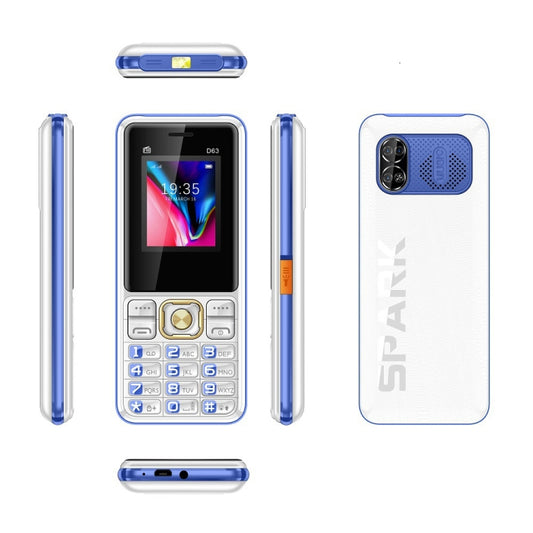 D63 Elder Keypad Phone, 1.77 inch, 3600mAh, SOS, FM, Dual SIM, GSM, Plug:US Plug(Blue) - Others by buy2fix | Online Shopping UK | buy2fix