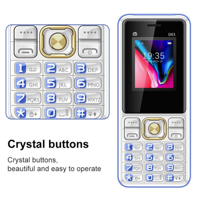 D63 Elder Keypad Phone, 1.77 inch, 3600mAh, SOS, FM, Dual SIM, GSM, Plug:UK Plug(Blue) - Others by buy2fix | Online Shopping UK | buy2fix