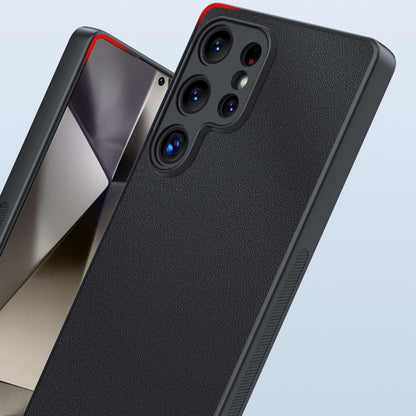 For Samsung Galaxy S25 Ultra 5G Ultra-thin Plain Skin Leather Phone Case(Black) by buy2fix