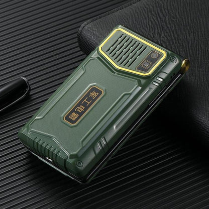 M7+ 4G Dual Screen Flip Elder Rugged Phone, 2.8 inch Inner, 2.4 inch Outer, 6800mAh Battery, 24 Keys, Flashlight, Network: 4G, Dual SIM, SOS, Plug:US Plug(Green) - Others by buy2fix | Online Shopping UK | buy2fix