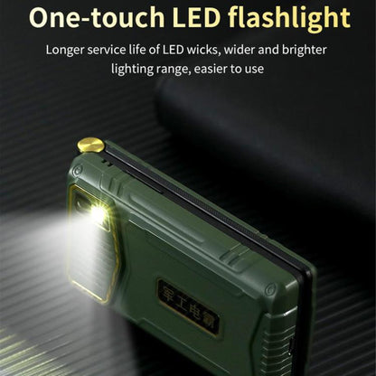 M7+ 4G Dual Screen Flip Elder Rugged Phone, 2.8 inch Inner, 2.4 inch Outer, 6800mAh Battery, 24 Keys, Flashlight, Network: 4G, Dual SIM, SOS, Plug:US Plug(Green) - Others by buy2fix | Online Shopping UK | buy2fix
