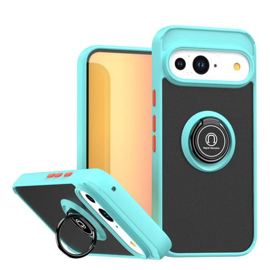 For Google Pixel 10 / 10 Pro Q Shadow 1 Series TPU + PC Phone Case with Ring(Sky Blue) - Google Cases by buy2fix | Online Shopping UK | buy2fix