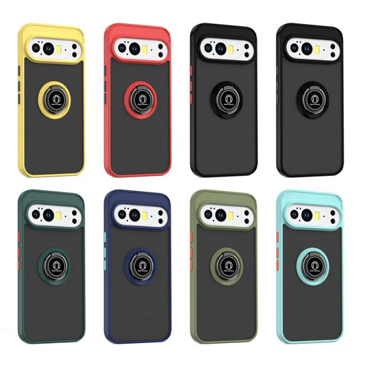 For Google Pixel 10 Pro XL Q Shadow 1 Series TPU + PC Phone Case with Ring(Yellow) - Google Cases by buy2fix | Online Shopping UK | buy2fix