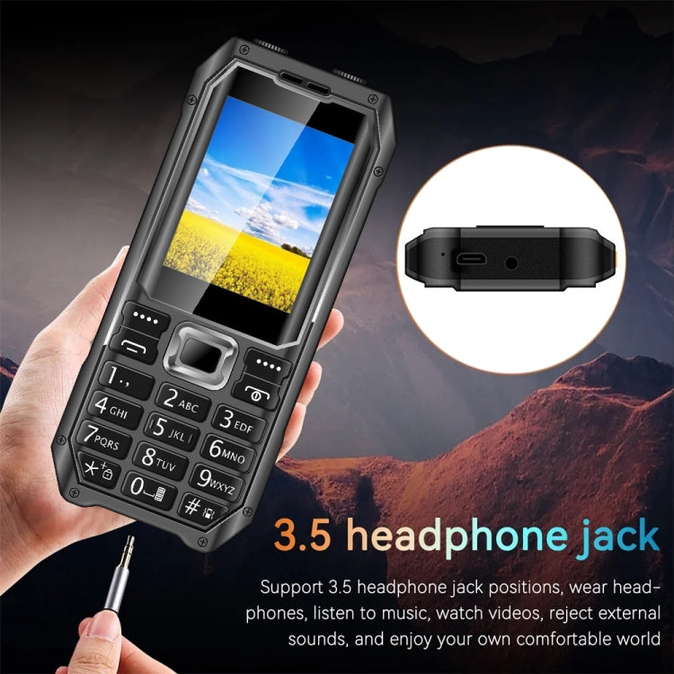 Q6000 Elder Keypad Phone, 2.4 inch, 6800mAh, Dual Flashlights, 21 Keys, SOS, FM, Dual SIM, GSM, Plug:EU Plug(Black) - Others by buy2fix | Online Shopping UK | buy2fix
