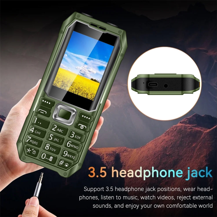 Q6000 Elder Keypad Phone, 2.4 inch, 6800mAh, Dual Flashlights, 21 Keys, SOS, FM, Dual SIM, GSM, Plug:EU Plug(Green) - Others by buy2fix | Online Shopping UK | buy2fix
