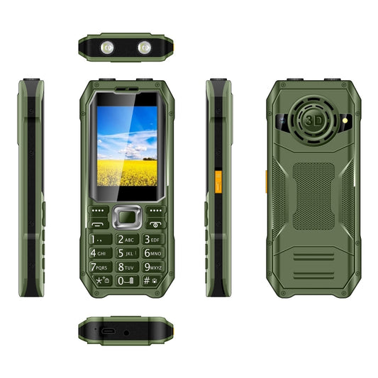 Q6000 Elder Keypad Phone, 2.4 inch, 6800mAh, Dual Flashlights, 21 Keys, SOS, FM, Dual SIM, GSM, Plug:US Plug(Green) - Others by buy2fix | Online Shopping UK | buy2fix