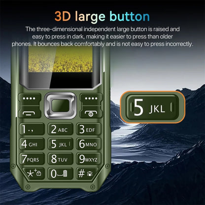 Q6000 Elder Keypad Phone, 2.4 inch, 6800mAh, Dual Flashlights, 21 Keys, SOS, FM, Dual SIM, GSM, Plug:US Plug(Green) - Others by buy2fix | Online Shopping UK | buy2fix