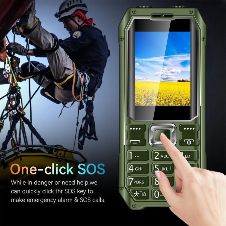 Q6000 Elder Keypad Phone, 2.4 inch, 6800mAh, Dual Flashlights, 21 Keys, SOS, FM, Dual SIM, GSM, Plug:US Plug(Green) - Others by buy2fix | Online Shopping UK | buy2fix