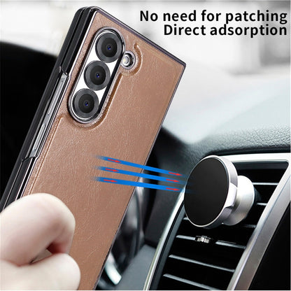 For Samsung Galaxy Z Fold5 VIETAO Integrated MagSafe PU Phone Case(Black) - Galaxy Z Fold5 Cases by VIETAO | Online Shopping UK | buy2fix