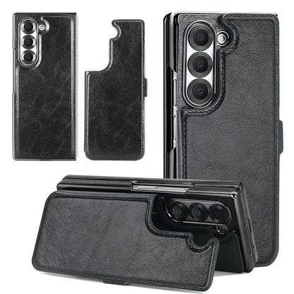 For Samsung Galaxy Z Fold6 VIETAO Integrated RFID MagSafe Detachable PU Phone Case(Black) - Galaxy Z Fold6 5G Cases by VIETAO | Online Shopping UK | buy2fix