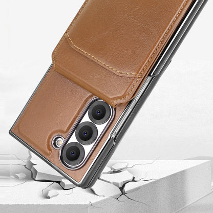 For Samsung Galaxy Z Fold6 VIETAO Integrated MagSafe RFID Detachable Card Bag PU Phone Case(Brown) - Galaxy Z Fold6 5G Cases by VIETAO | Online Shopping UK | buy2fix