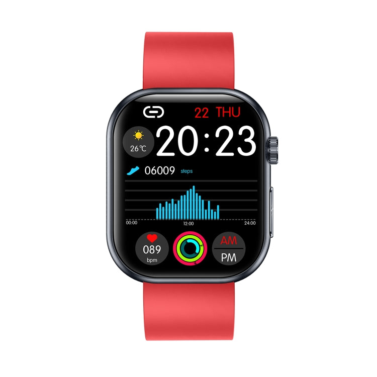 ET587 1.95 inch AMOLED Screen Smart Watch, ECG Electrocardiogram/Blood Sugar Monitoring(Red) by buy2fix