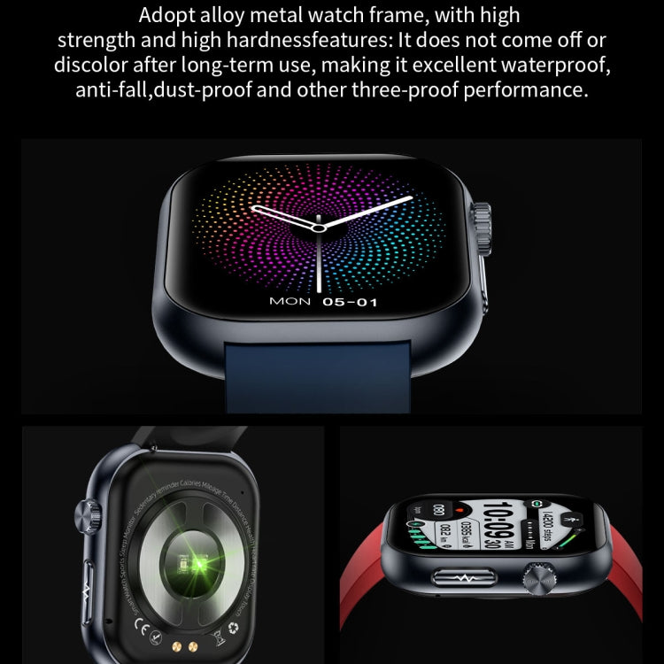 ET587 1.95 inch AMOLED Screen Smart Watch, ECG Electrocardiogram/Blood Sugar Monitoring(Black) by buy2fix