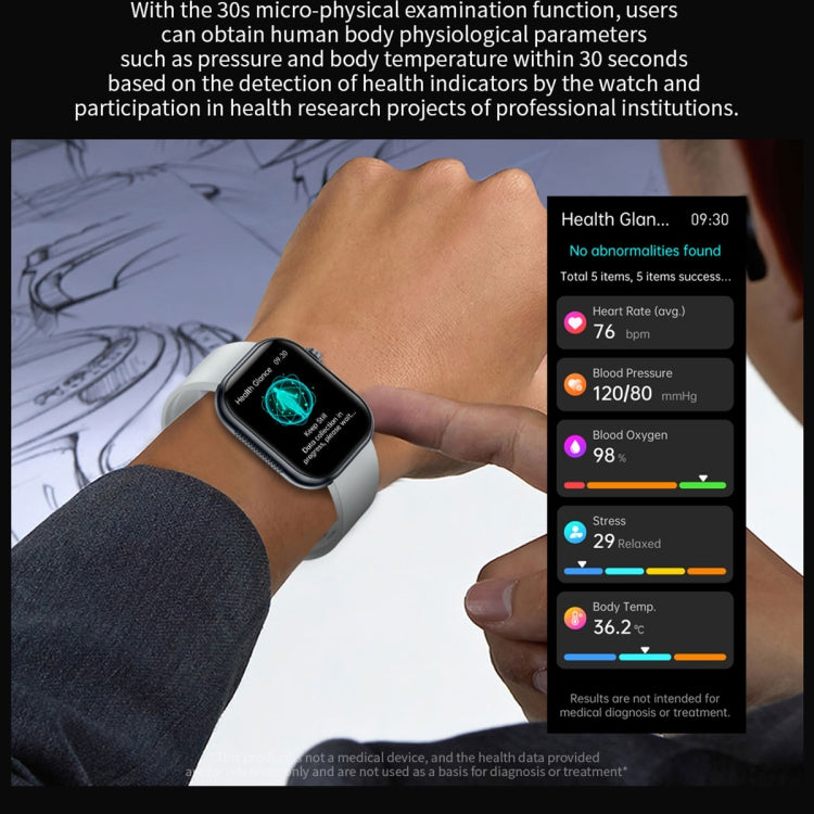 ET587 1.95 inch AMOLED Screen Smart Watch, ECG Electrocardiogram/Blood Sugar Monitoring(Black) by buy2fix