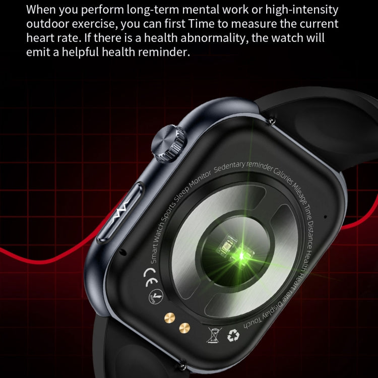 ET587 1.95 inch AMOLED Screen Smart Watch, ECG Electrocardiogram/Blood Sugar Monitoring(Black) by buy2fix