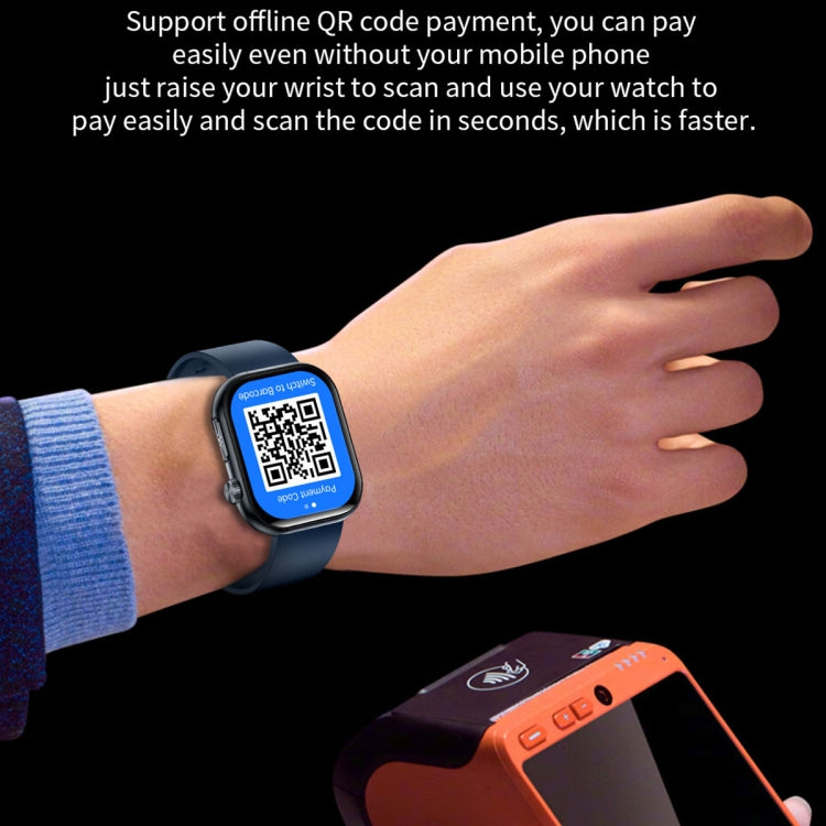 ET587 1.95 inch AMOLED Screen Smart Watch, ECG Electrocardiogram/Blood Sugar Monitoring(Black) by buy2fix