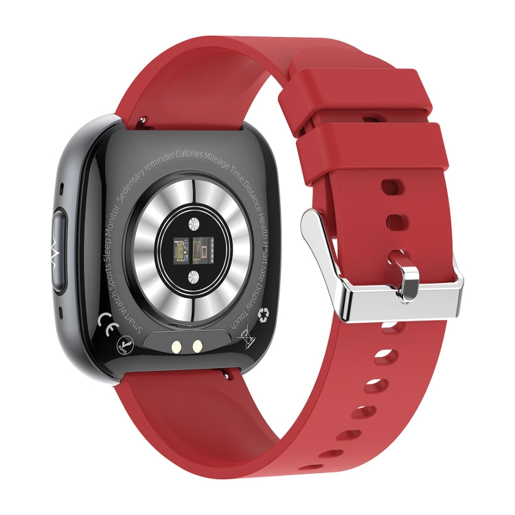 ET593 1.75 inch IPS Square Screen Smart Watch, ECG Electrocardiogram / Blood Sugar Monitoring(Red) by buy2fix