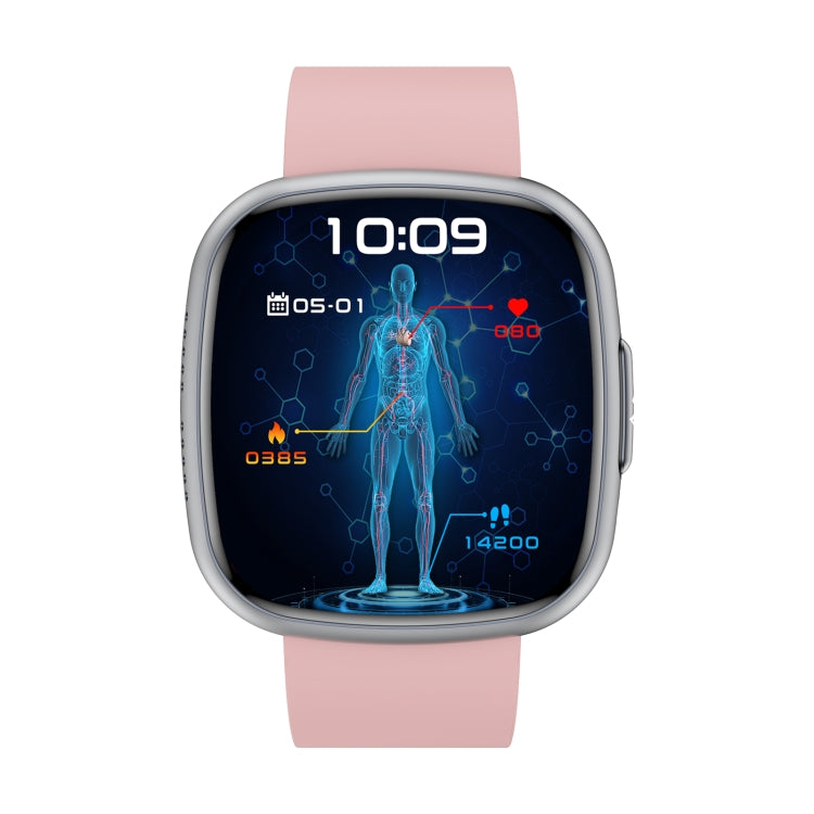 ET593 1.75 inch IPS Square Screen Smart Watch, ECG Electrocardiogram / Blood Sugar Monitoring(Pink) by buy2fix