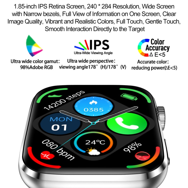 T92 1.81 inch IPS Square Screen Smart Watch, Heart Rate / Blood Oxygen / Blood Pressure(Black) by buy2fix