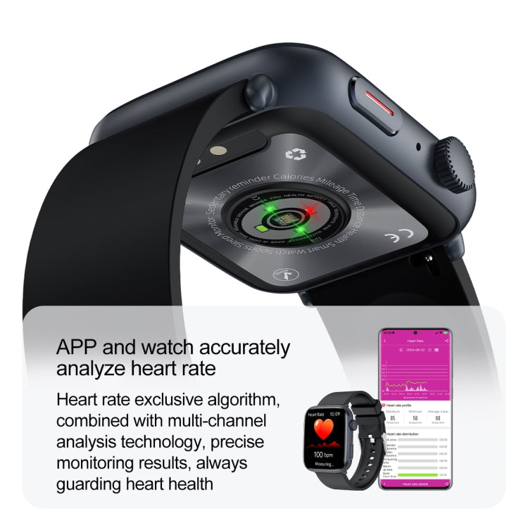 T92 1.81 inch IPS Square Screen Smart Watch, Heart Rate / Blood Oxygen / Blood Pressure(Pink) by buy2fix