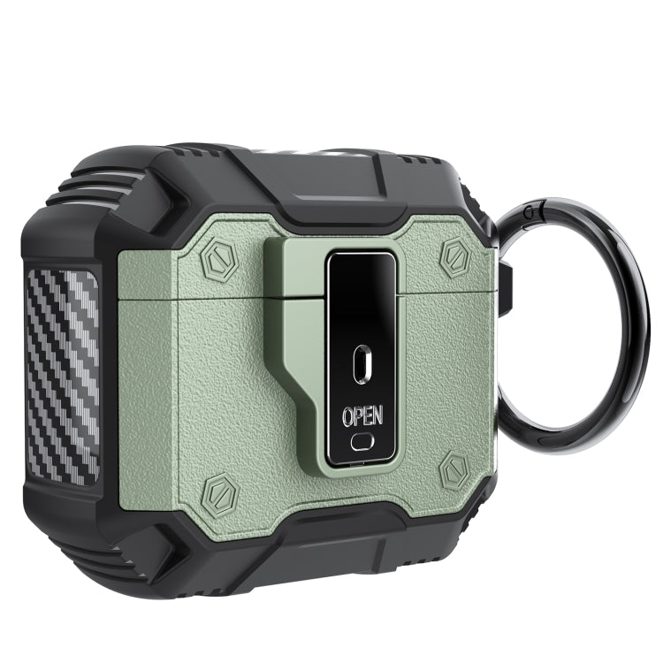 For AirPods 4 Non-slip  Armor Shockproof Earphones Case with Hook(Green) - For AirPods 4 by buy2fix | Online Shopping UK | buy2fix