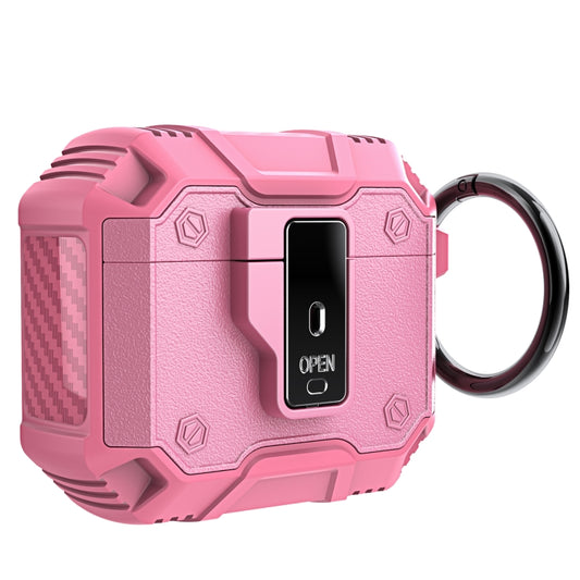 For AirPods 4 Non-slip  Armor Shockproof Earphones Case with Hook(Pink) - For AirPods 4 by buy2fix | Online Shopping UK | buy2fix