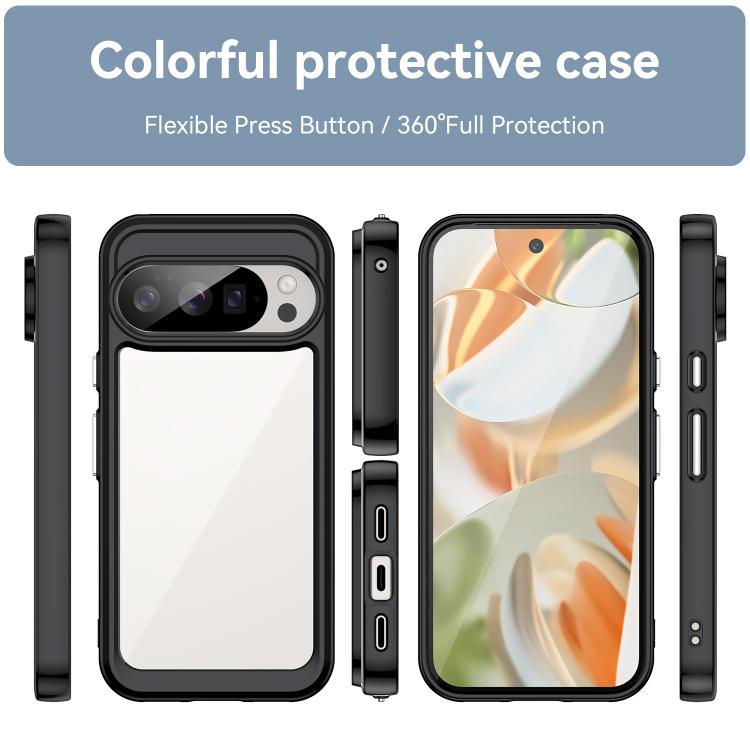 For Google Pixel 10 Pro Colorful Series Acrylic Hybrid TPU Phone Case(Black) - Google Cases by buy2fix | Online Shopping UK | buy2fix