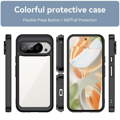 For Google Pixel 10 Pro Colorful Series Acrylic Hybrid TPU Phone Case(Black) - Google Cases by buy2fix | Online Shopping UK | buy2fix