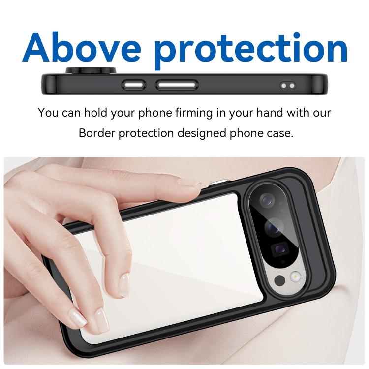 For Google Pixel 10 Pro Colorful Series Acrylic Hybrid TPU Phone Case(Black) - Google Cases by buy2fix | Online Shopping UK | buy2fix