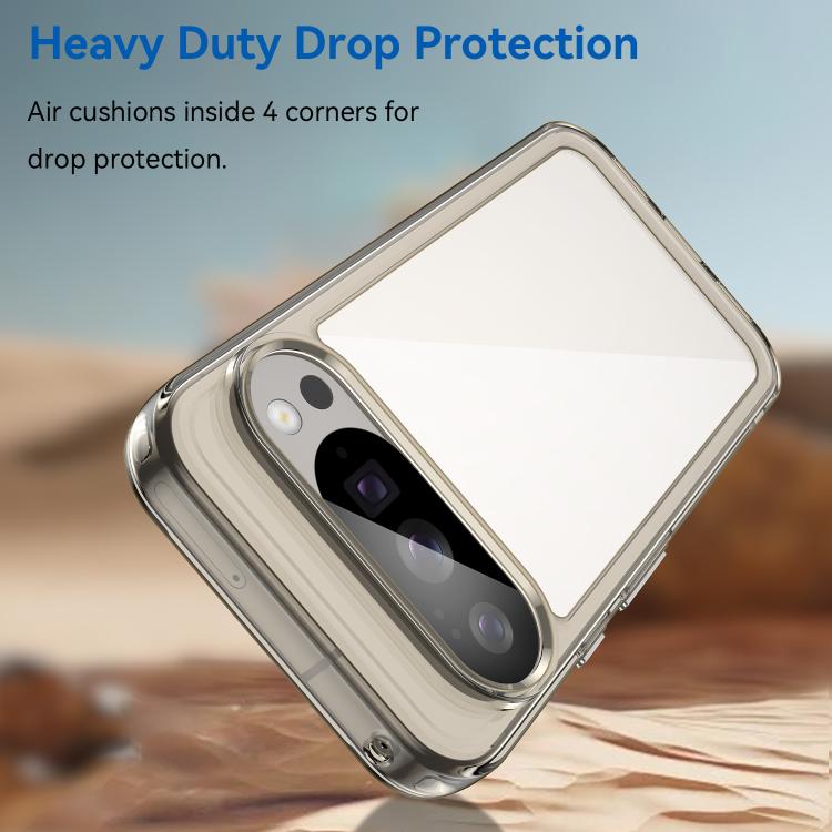 For Google Pixel 10 Pro Colorful Series Acrylic Hybrid TPU Phone Case(Transparent Grey) - Google Cases by buy2fix | Online Shopping UK | buy2fix